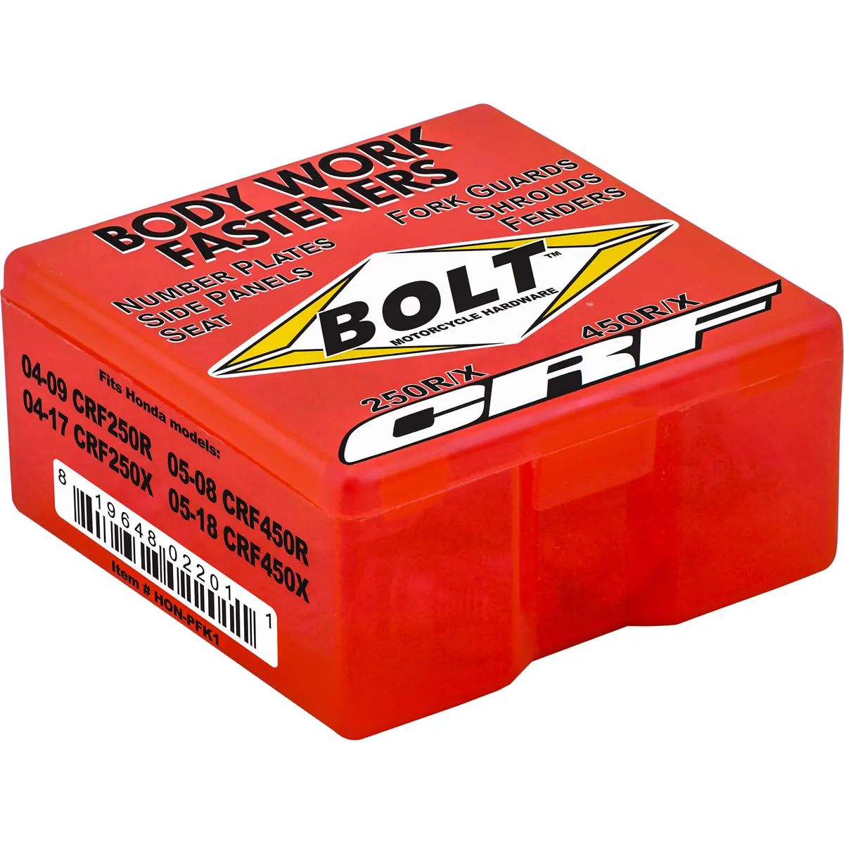 Bolt Motorcycle Full Plastic Fastener Kit - Honda 8