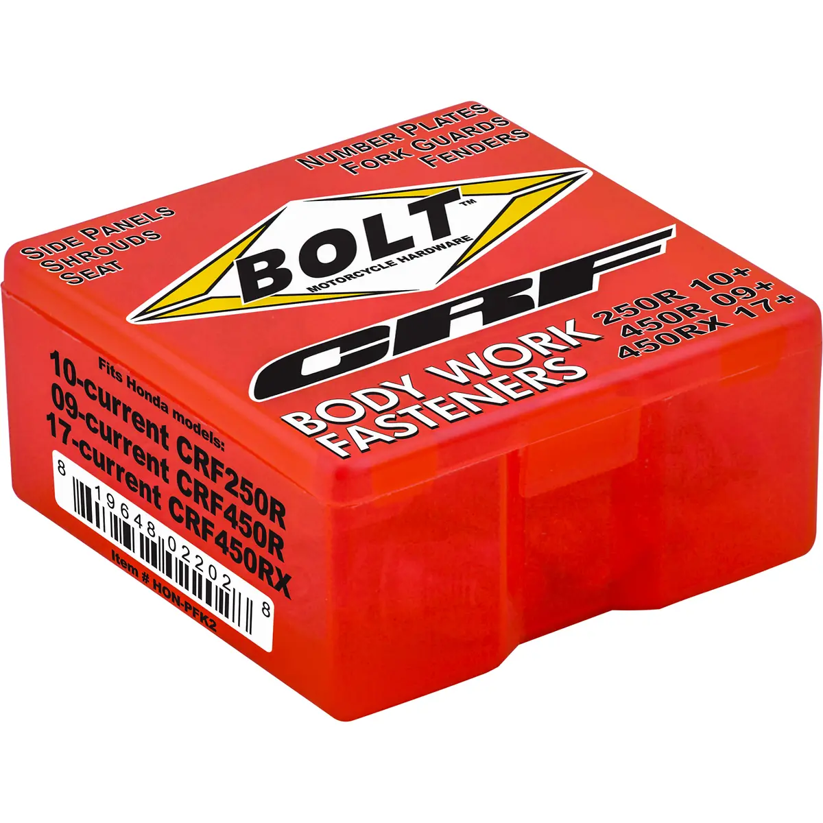 Bolt Motorcycle Full Plastic Fastener Kit - Honda 9