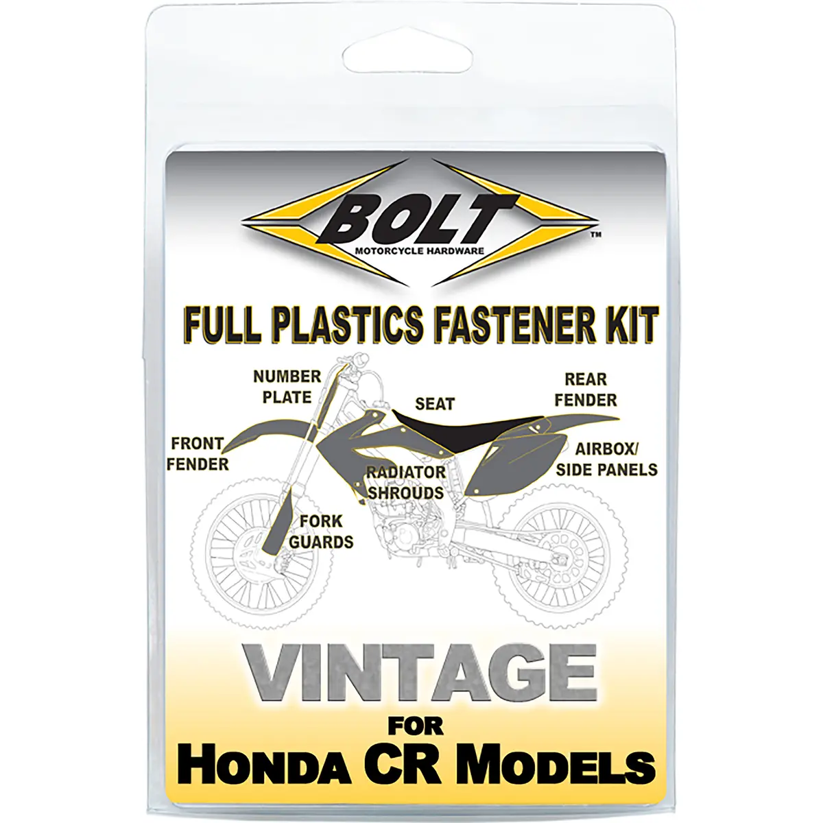 Bolt Motorcycle Full Plastic Fastener Kit - Honda 2