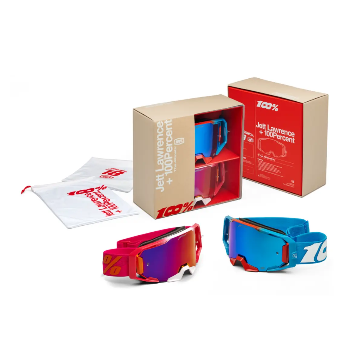 100% Armatic 2/Pk Le Jett Lawrence Motocross Goggles 1