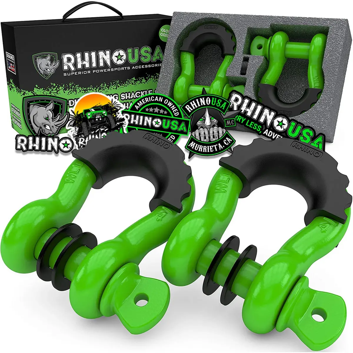 Rhino Usa 3/4" D-Ring Shackle Set 1