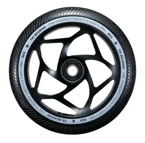 120Mm X 30Mm Tri Bearing Wheel - Black/Black - Envy 1