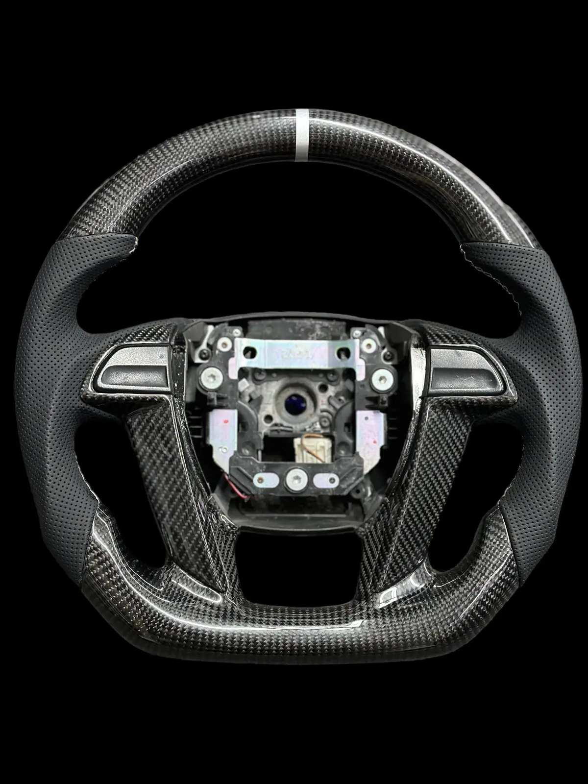 Carbon Steering Wheel - Honda - Accord (2008-2012 8Th Gen Black Leather) 1