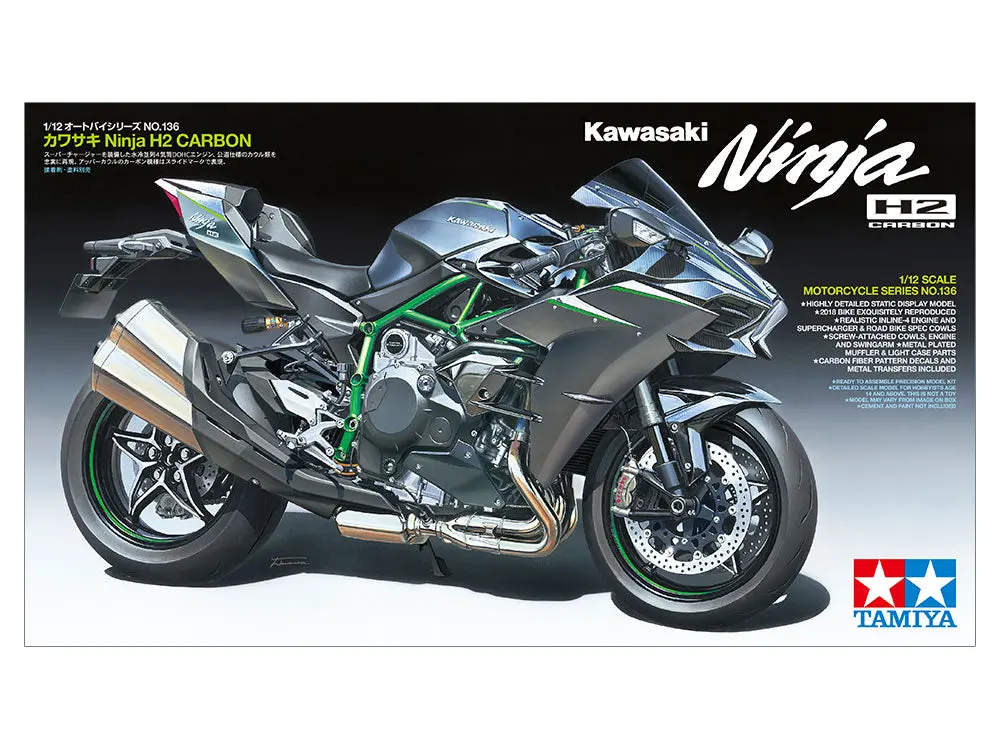 Tamiya 1/12 Kawasaki Ninja H2 Carbon #14136 1