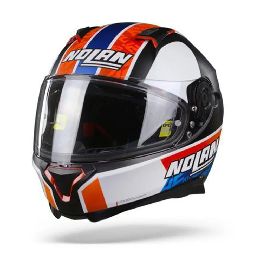 Nolan N87 Gemini #95 Rins Flat Black White Orange Blue Full Face Helmet 1