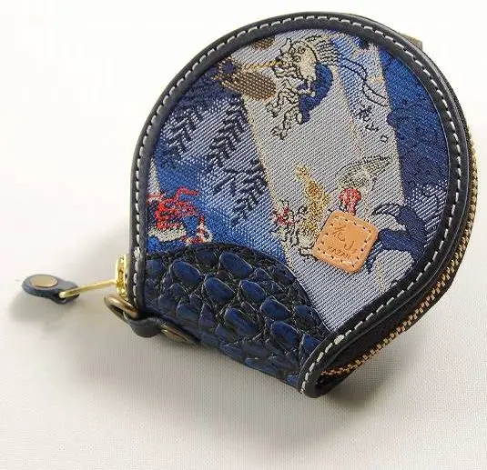 Degner Kazan Coin Case Hyakki-Yagyo Navy W-70K 1