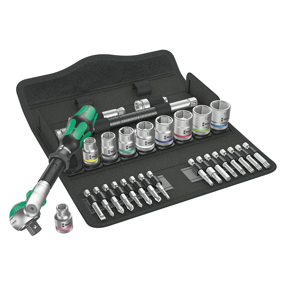 Wera 8100 Sb 6 Zyklop Speed 3/8" Drive Ratchet With 29 Piece Set 1
