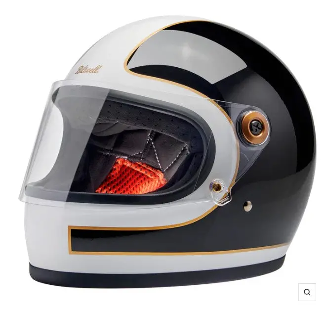 Biltwell Gringo S Ece 22.06 Gloss White / Gloss Black Tracker Full Face Helmet [1003-566] 1
