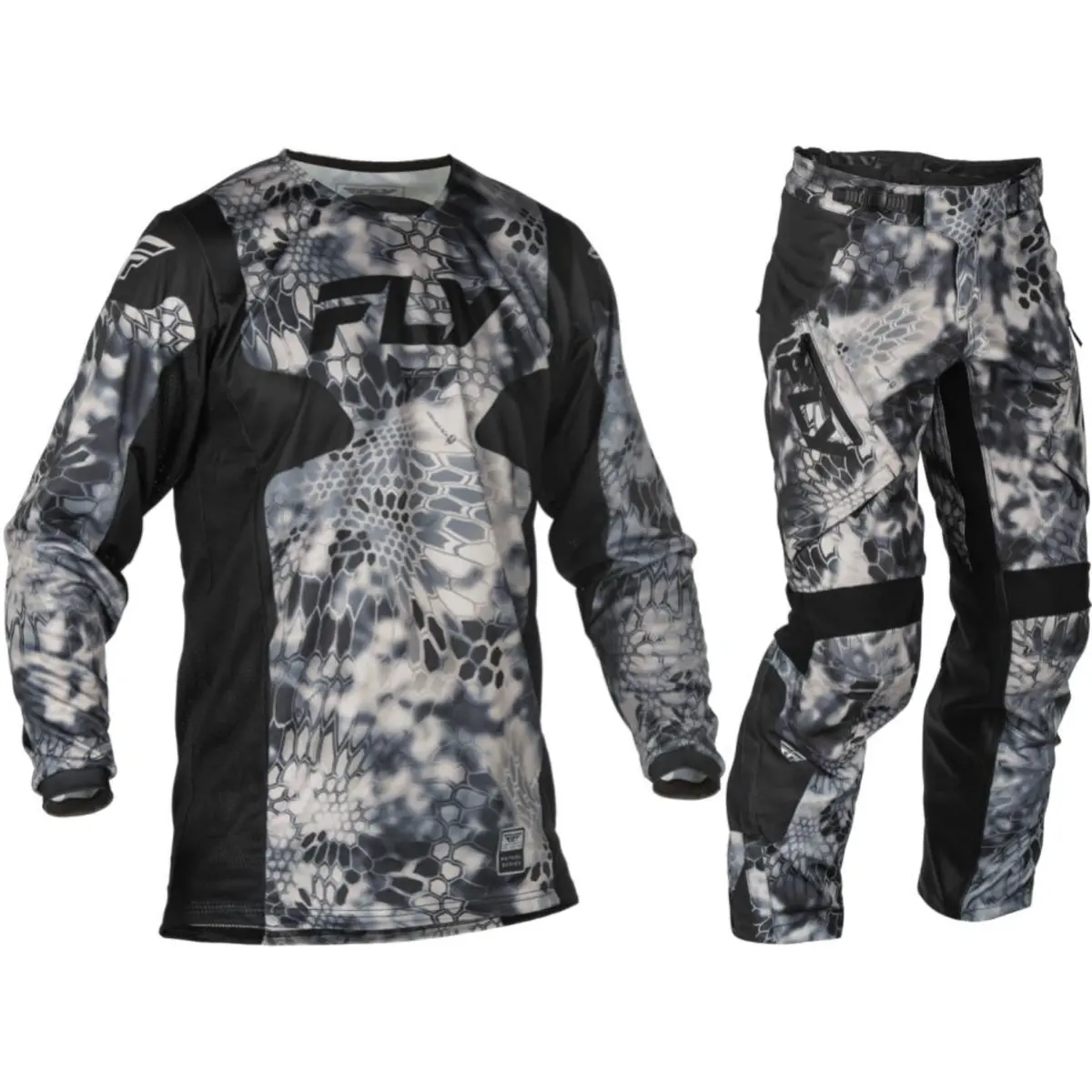 2025 Fly Racing Adult Patrol Kryptek Grey/Black Gear Combo (Over The Boot) 1