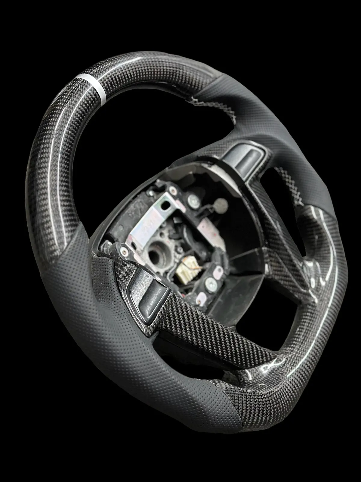 Carbon Steering Wheel - Honda - Accord (2008-2012 8Th Gen Black Leather) 2