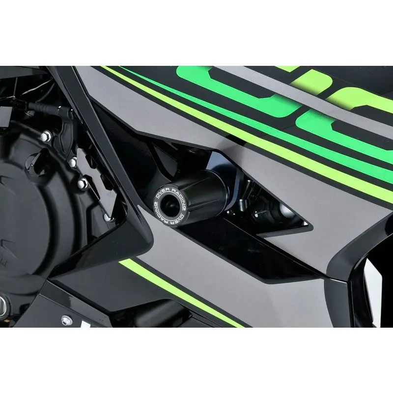 Over Racing Racing Slider Silver Blk For Ninja400 18- (59-722-01B) 1