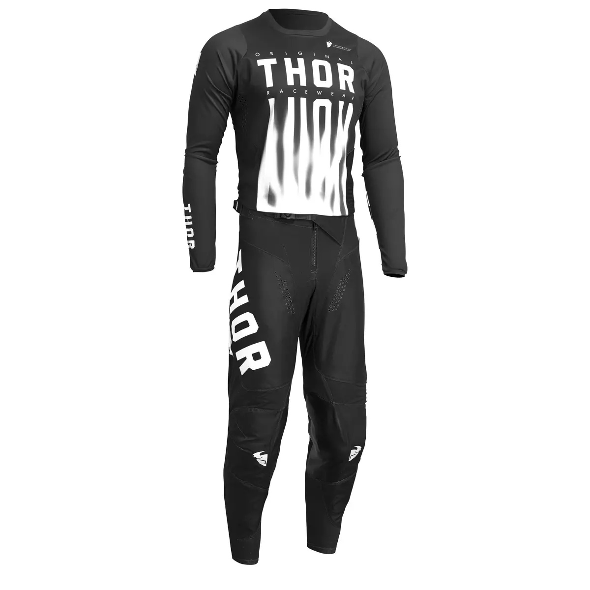 2022 Thor Racing Adult Vapor Pulse Black/White Gear Combo 1