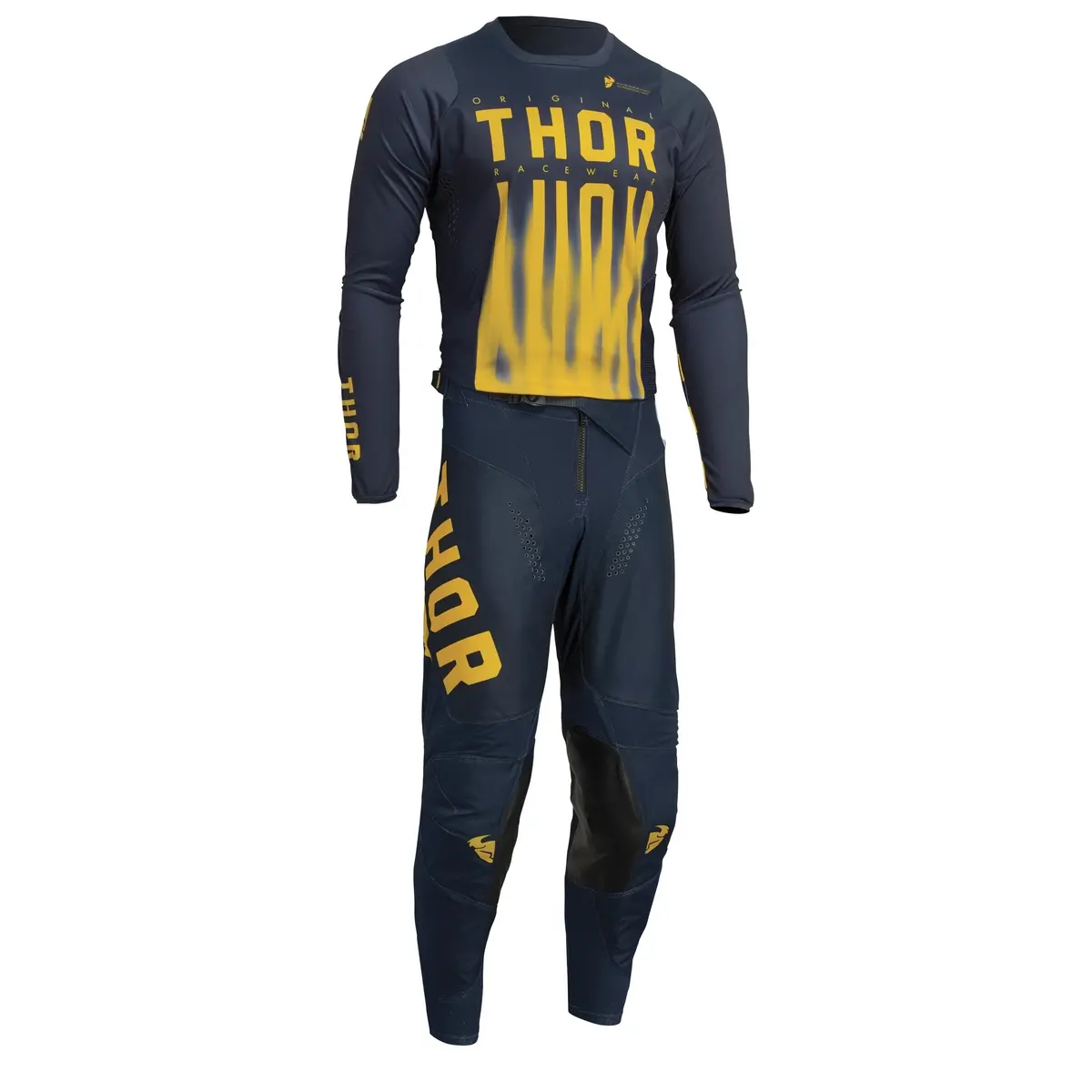 2022 Thor Racing Adult Vapor Pulse Midnight/Lemon Gear Combo 1