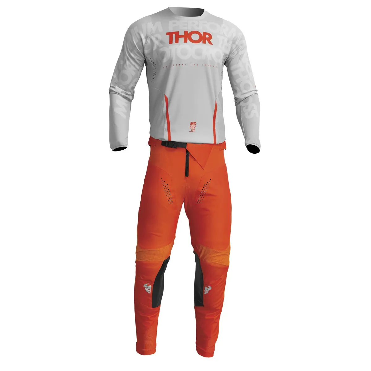 2024 Thor Pulse Mono Light Gray/Orange Gear Combo 1