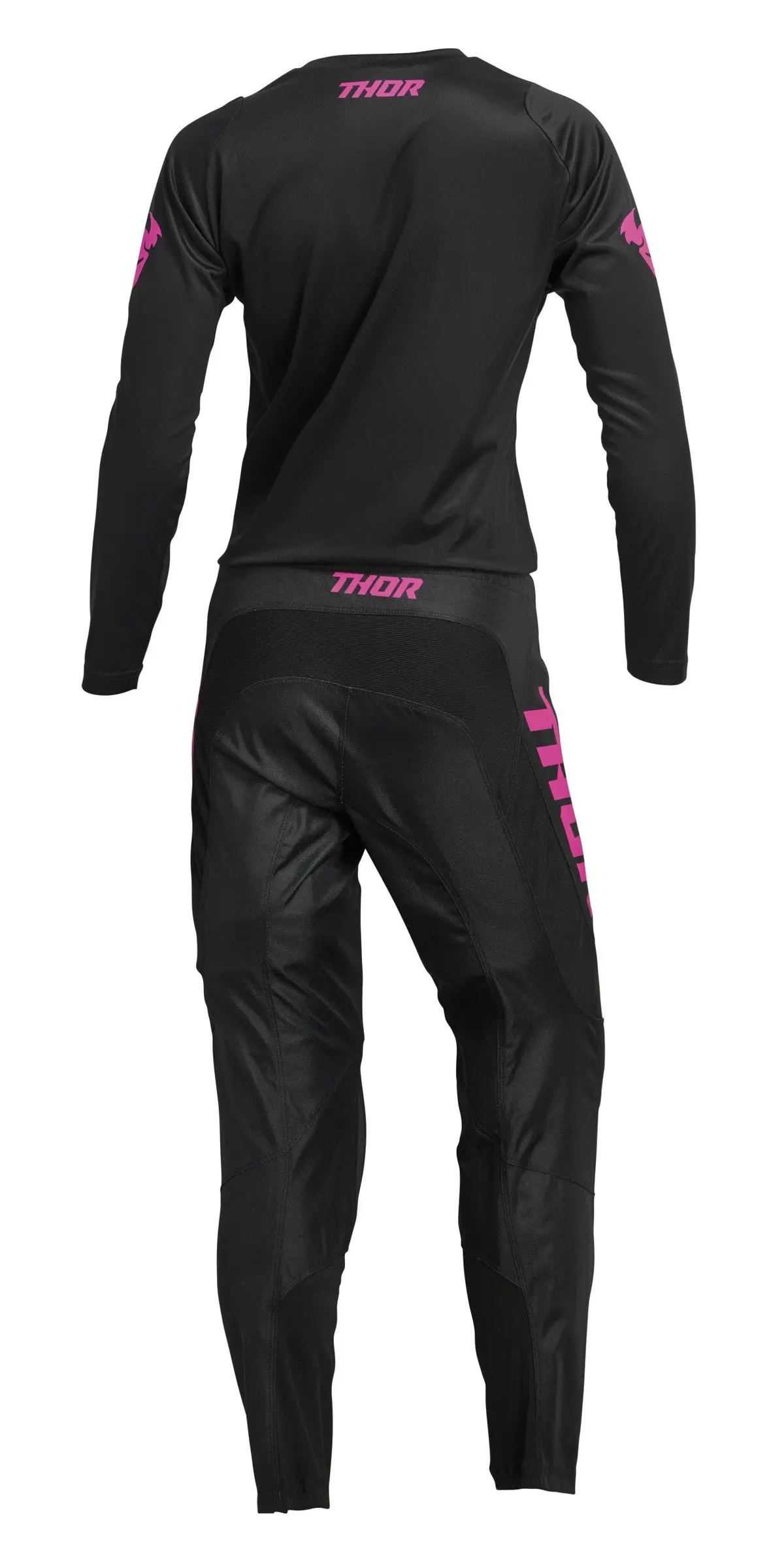 2024 Thor Racing Women's Minimal Sector Black/Flo Pink Gear Combo 2