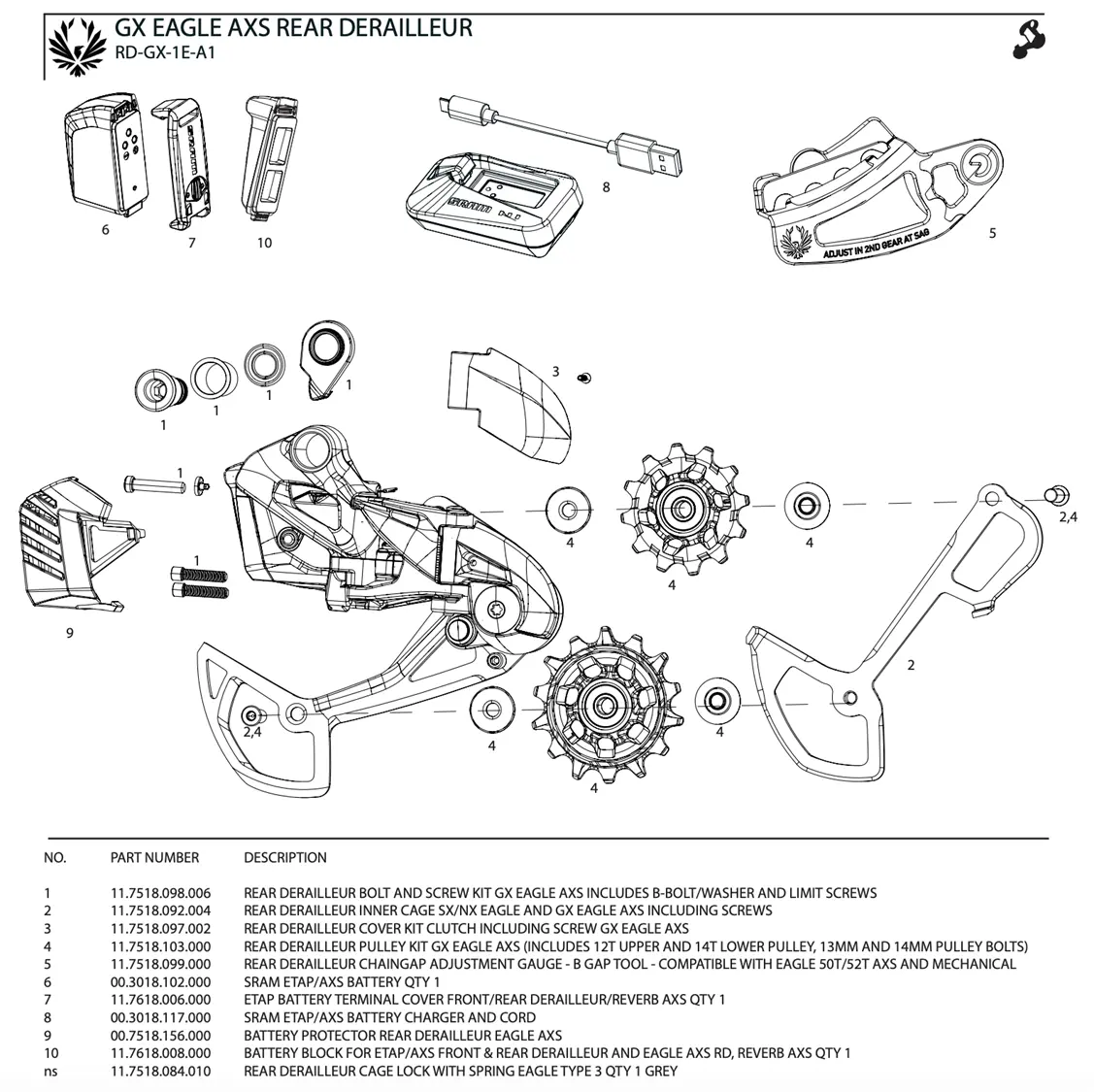 Sram Gx Axs Rear Derailleur Parts 2