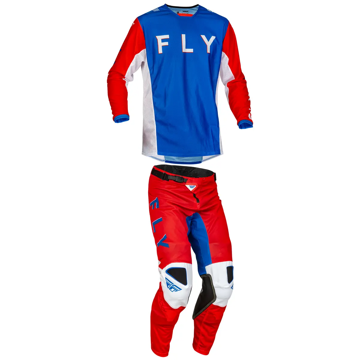 2023.5 Fly Racing Kinetic Mesh Kore Red/White/Blue Gear Combo - Adult 1