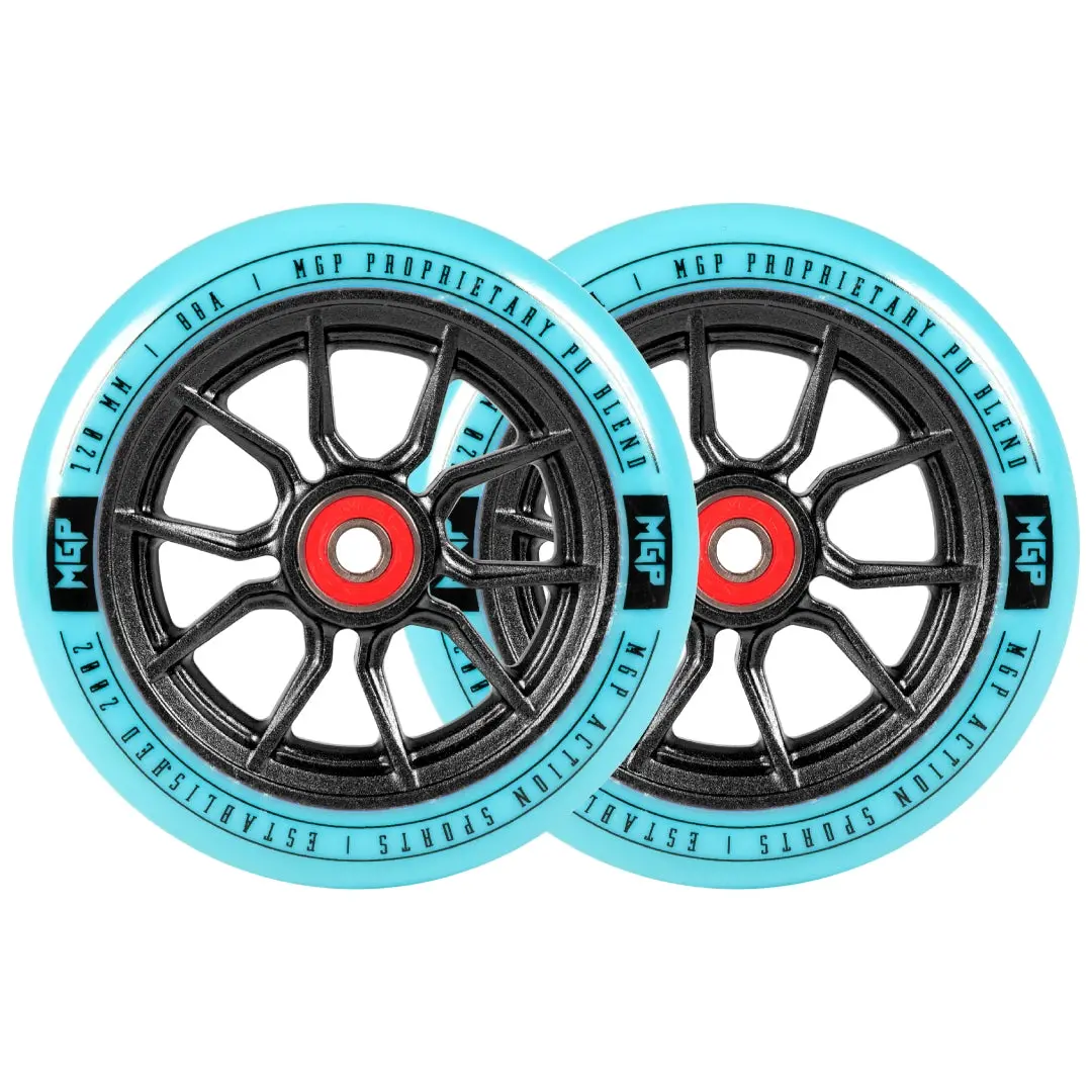 Pair Madd Gear 120Mm Syndicate Ar Wheels Black / Teal 1