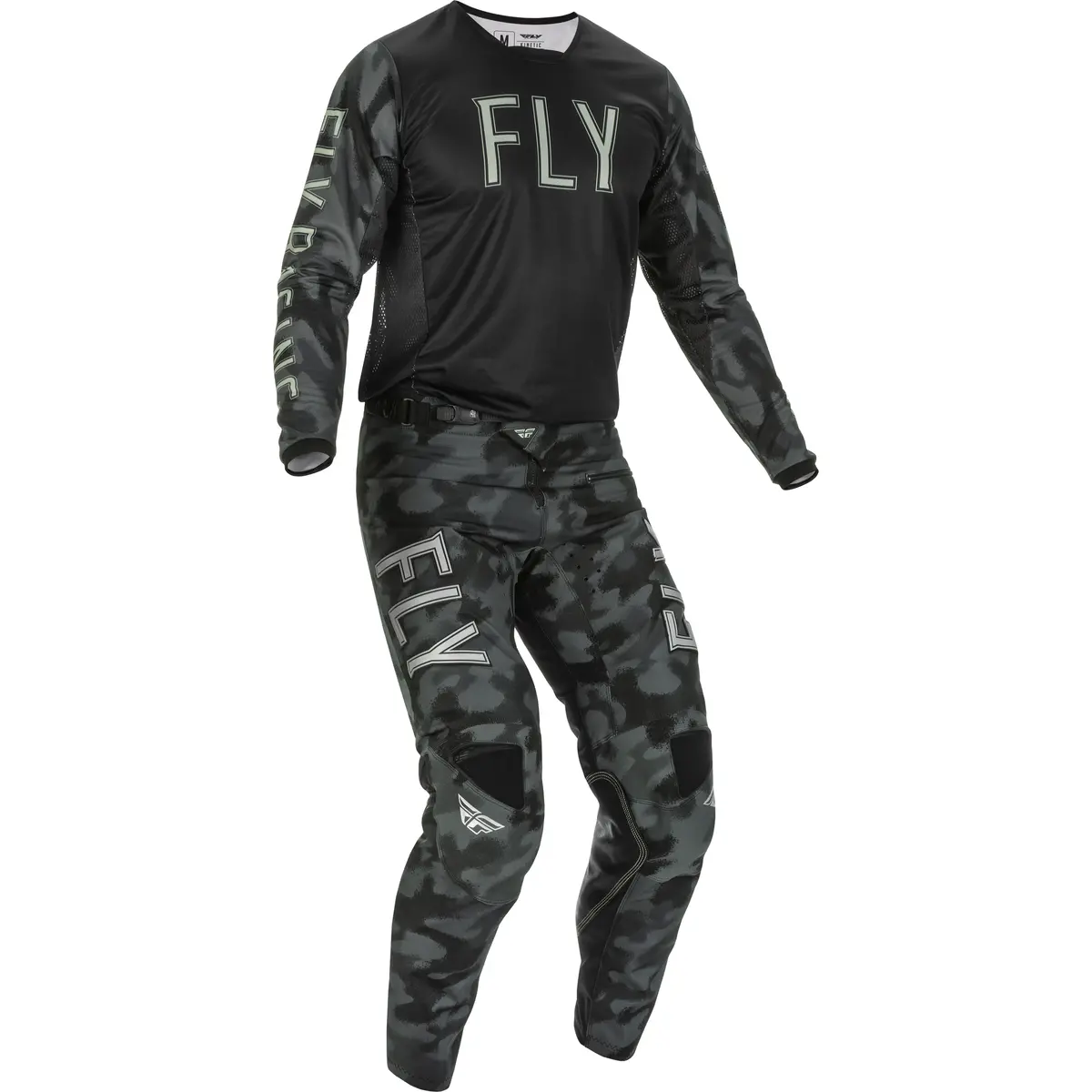 2022 Fly Racing Adult Kinetic Se Tactic Grey/Black/Camo Gear Combo 1