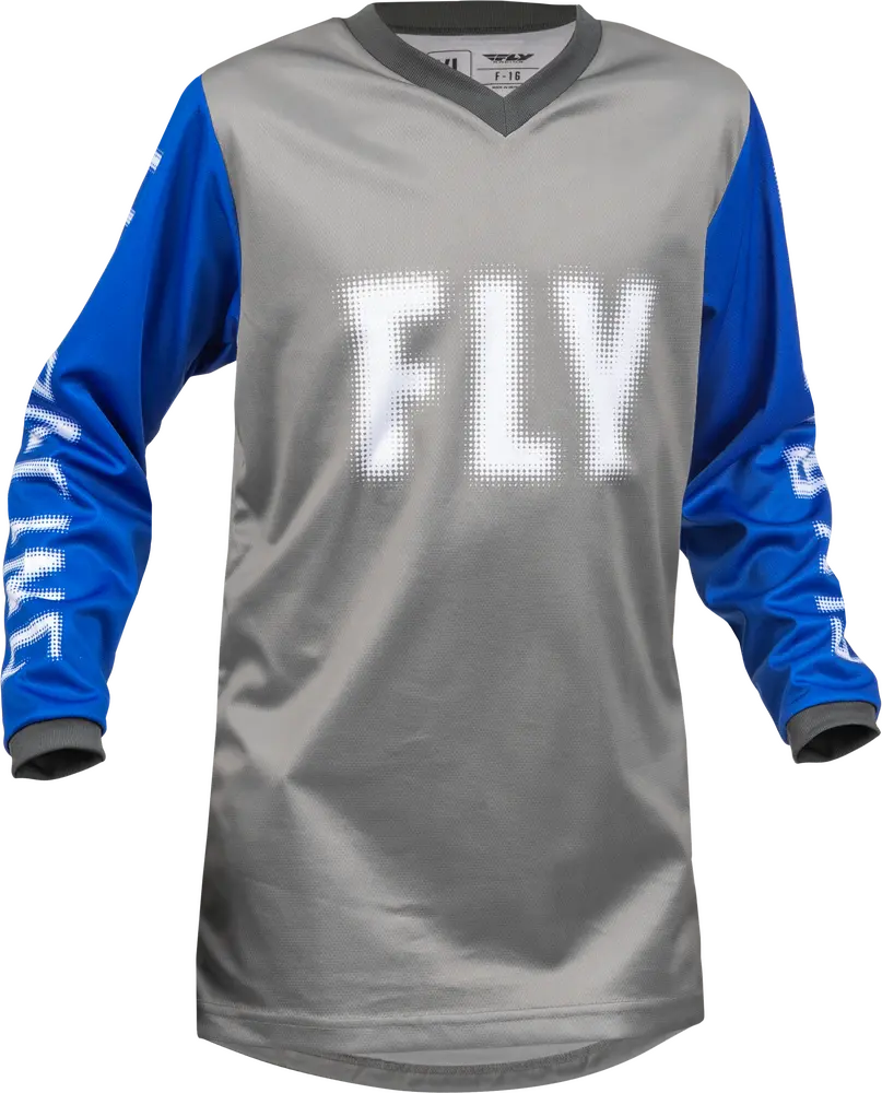 2024 Fly Racing Youth F-16 Grey/Blue Gear Combo 2