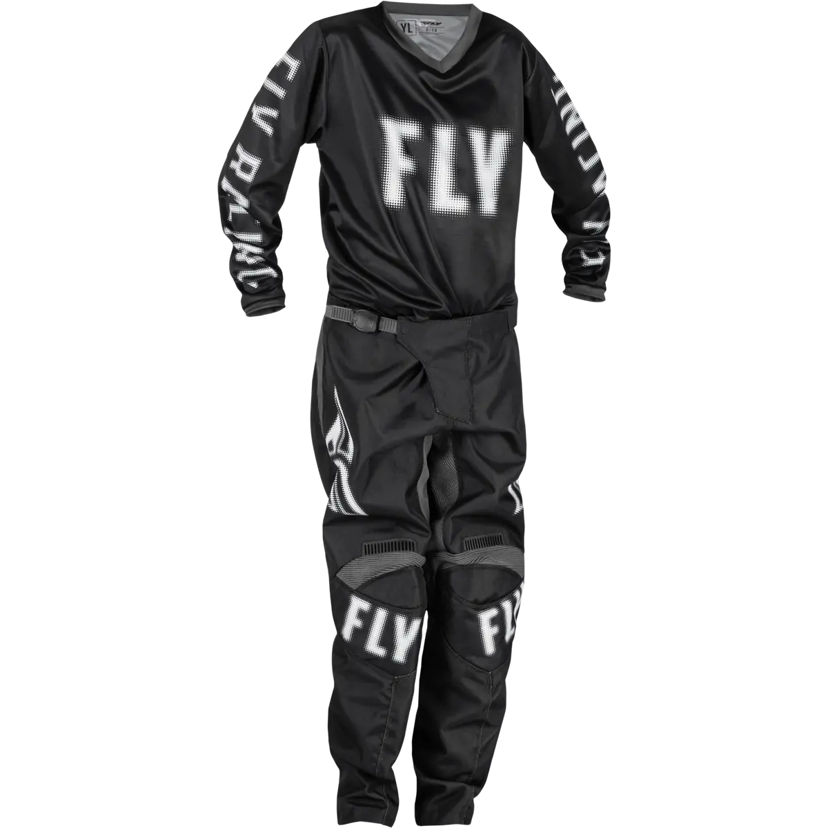 2024 Fly Racing Youth F-16 Black/White Gear Combo 1