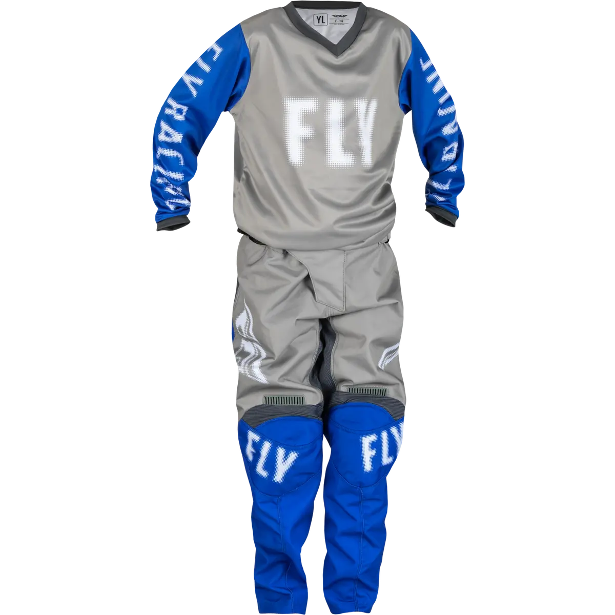 2024 Fly Racing Youth F-16 Grey/Blue Gear Combo 1