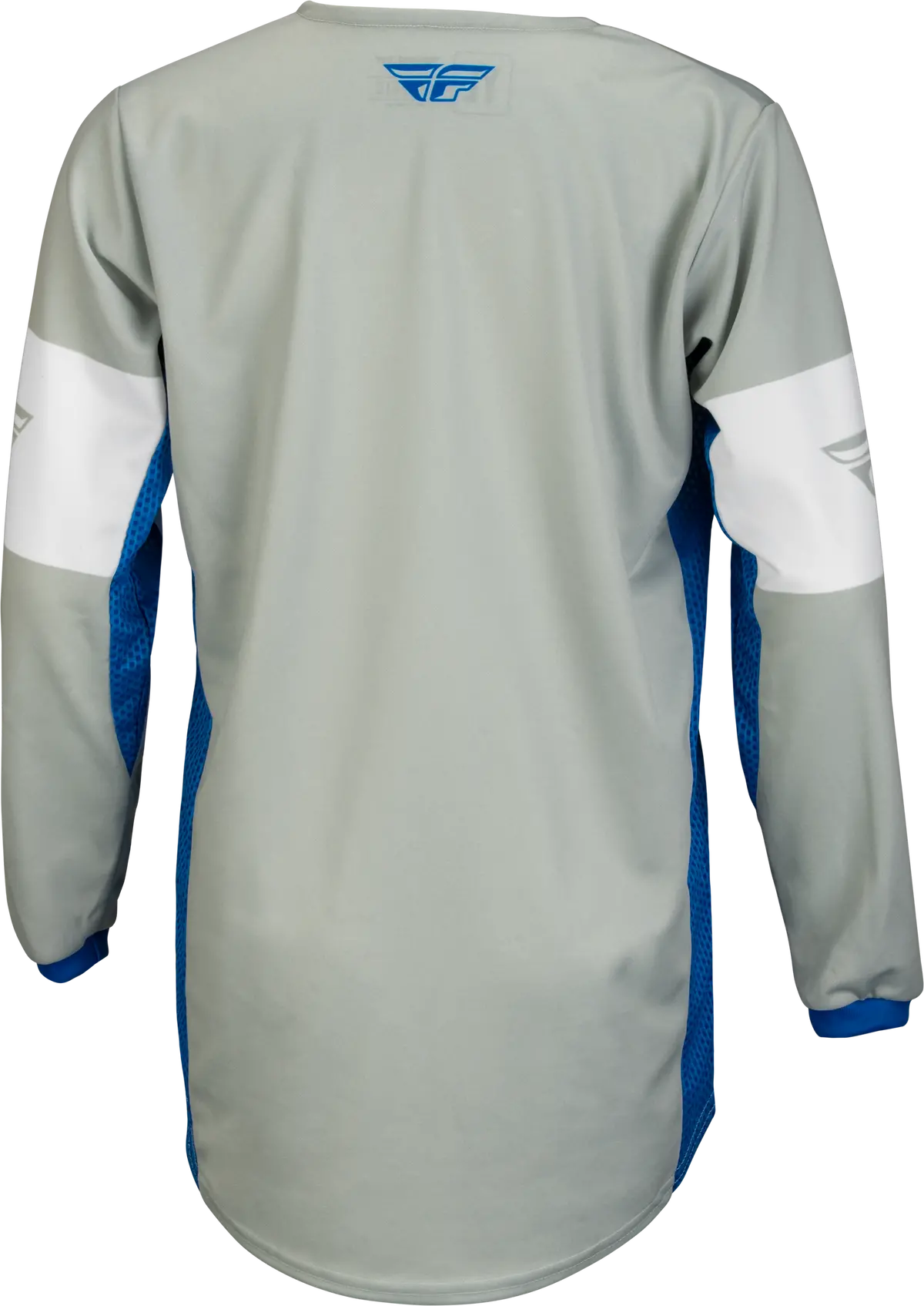 2024 Fly Racing Youth Kinetic Khaos Light Grey/Blue/White Gear Combo 3
