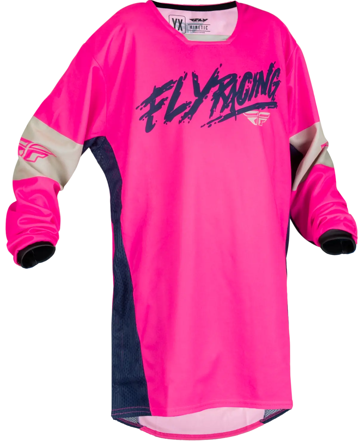 2024 Fly Racing Youth Kinetic Khaos Light Pink/Navy/Tan Gear Combo 2