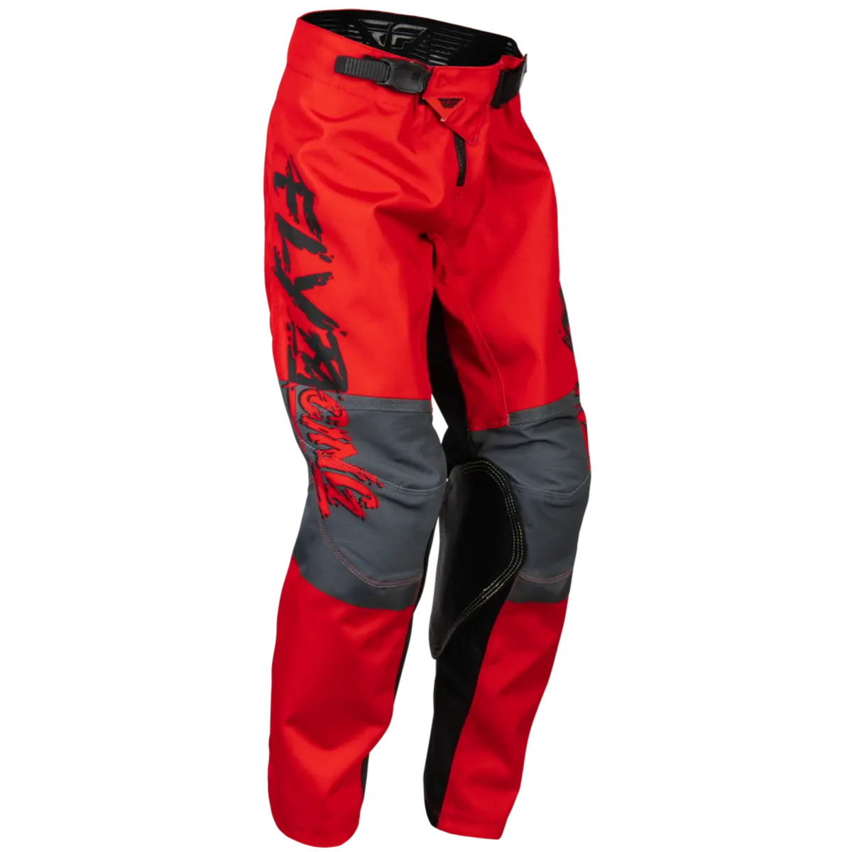 2024 Fly Racing Youth Kinetic Khaos Black/Red/Grey Gear Combo 4