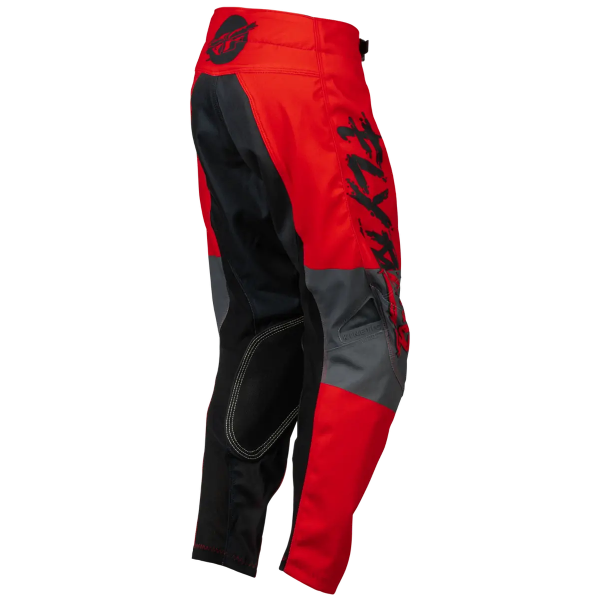 2024 Fly Racing Youth Kinetic Khaos Black/Red/Grey Gear Combo 6