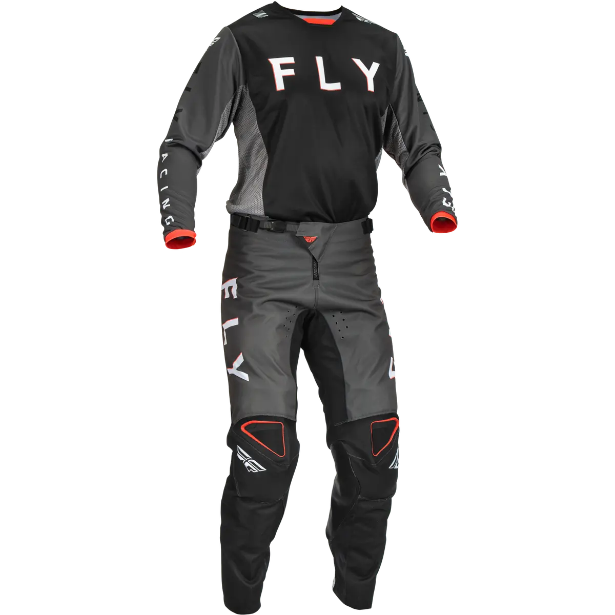 2023 Fly Racing Adult Kinetic Kore Black/Grey Gear Combo 1