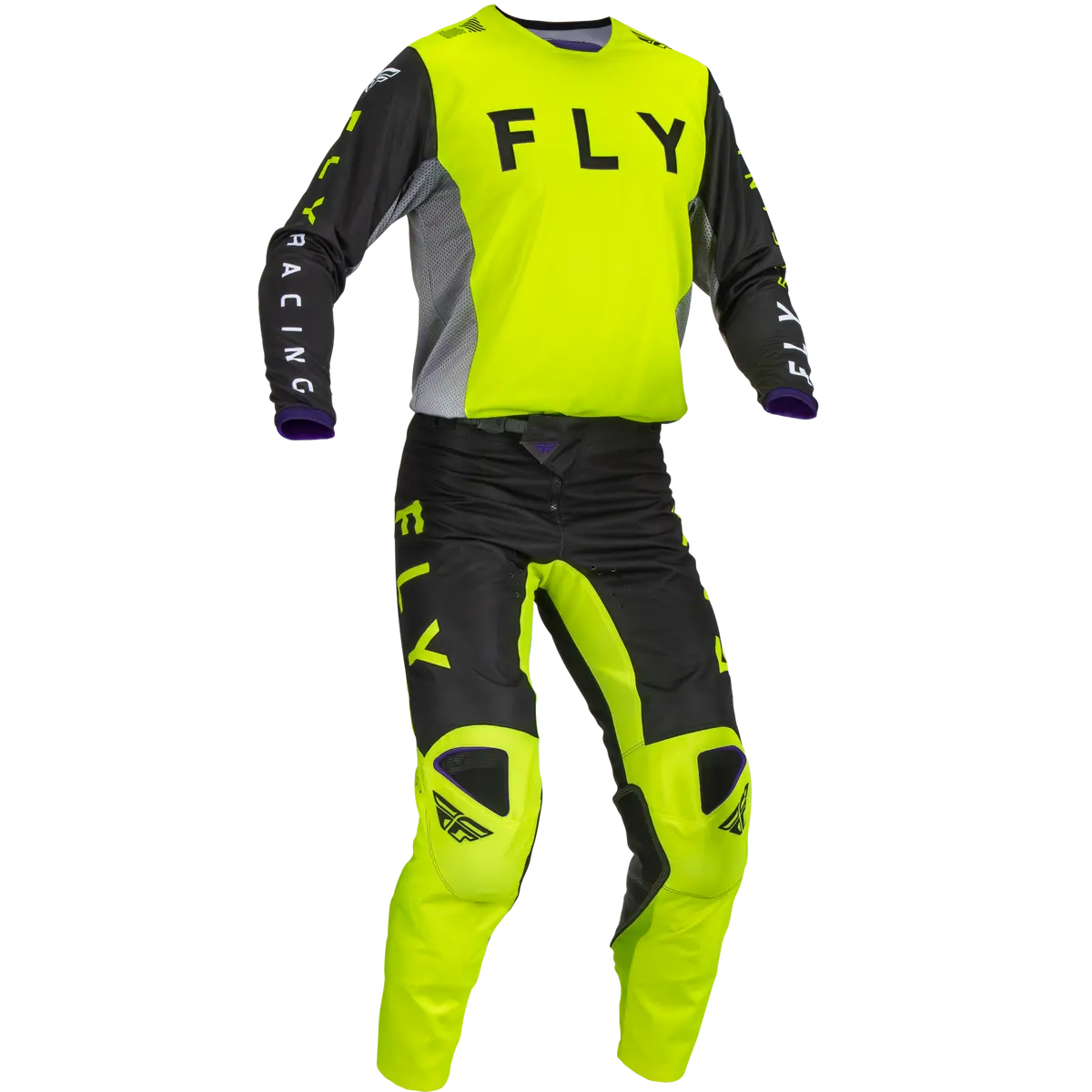 2023 Fly Racing Adult Kinetic Kore Hi-Vis/Black Gear Combo 1