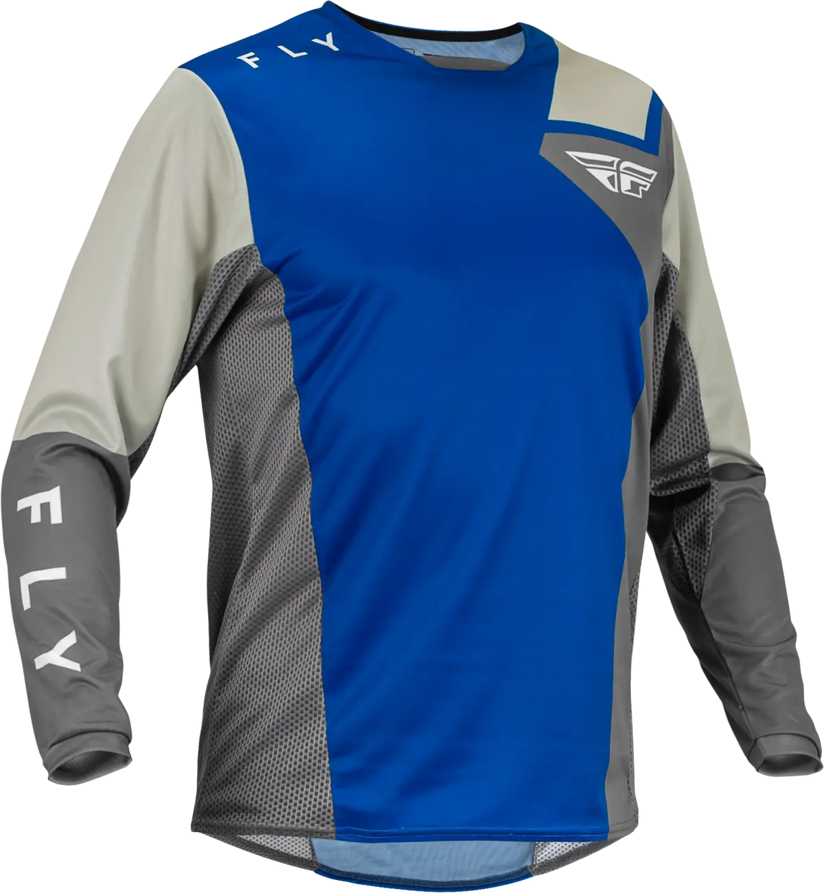 2023 Fly Racing Adult Kinetic Jet Blue/Grey/White Gear Combo 3