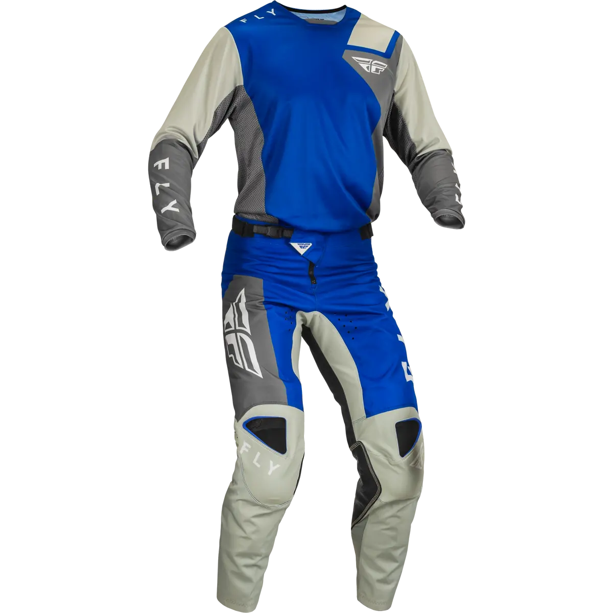 2023 Fly Racing Adult Kinetic Jet Blue/Grey/White Gear Combo 1