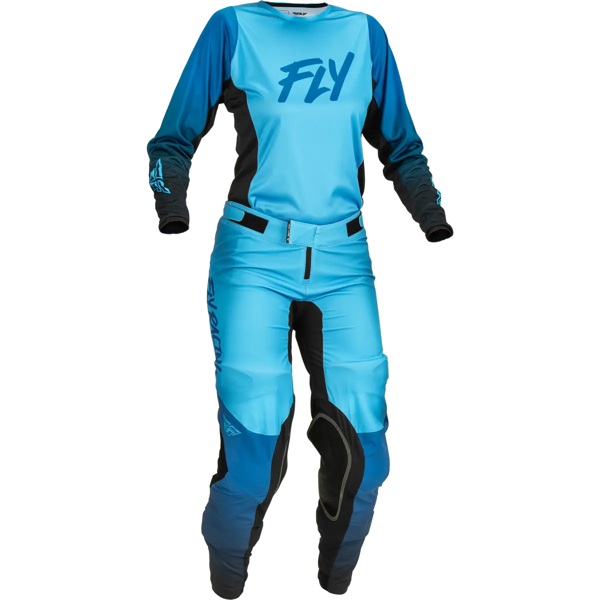 2023 Fly Racing Women's Lite Blue/Black Gear Combo 1