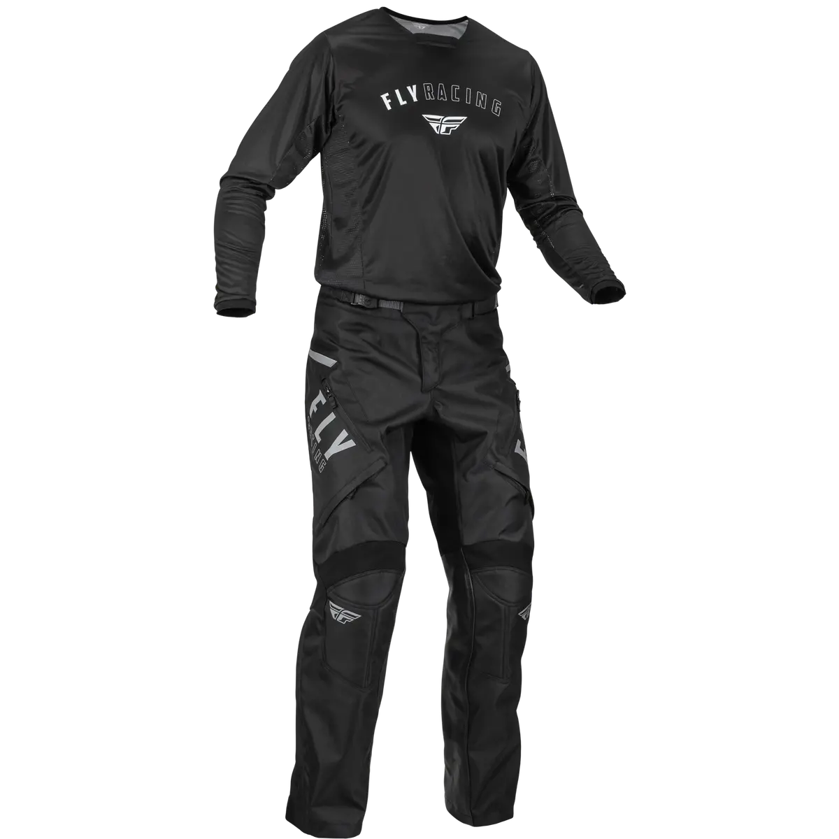 2025 Fly Racing Adult Patrol Black/White Gear Combo (Over The Boot) 1