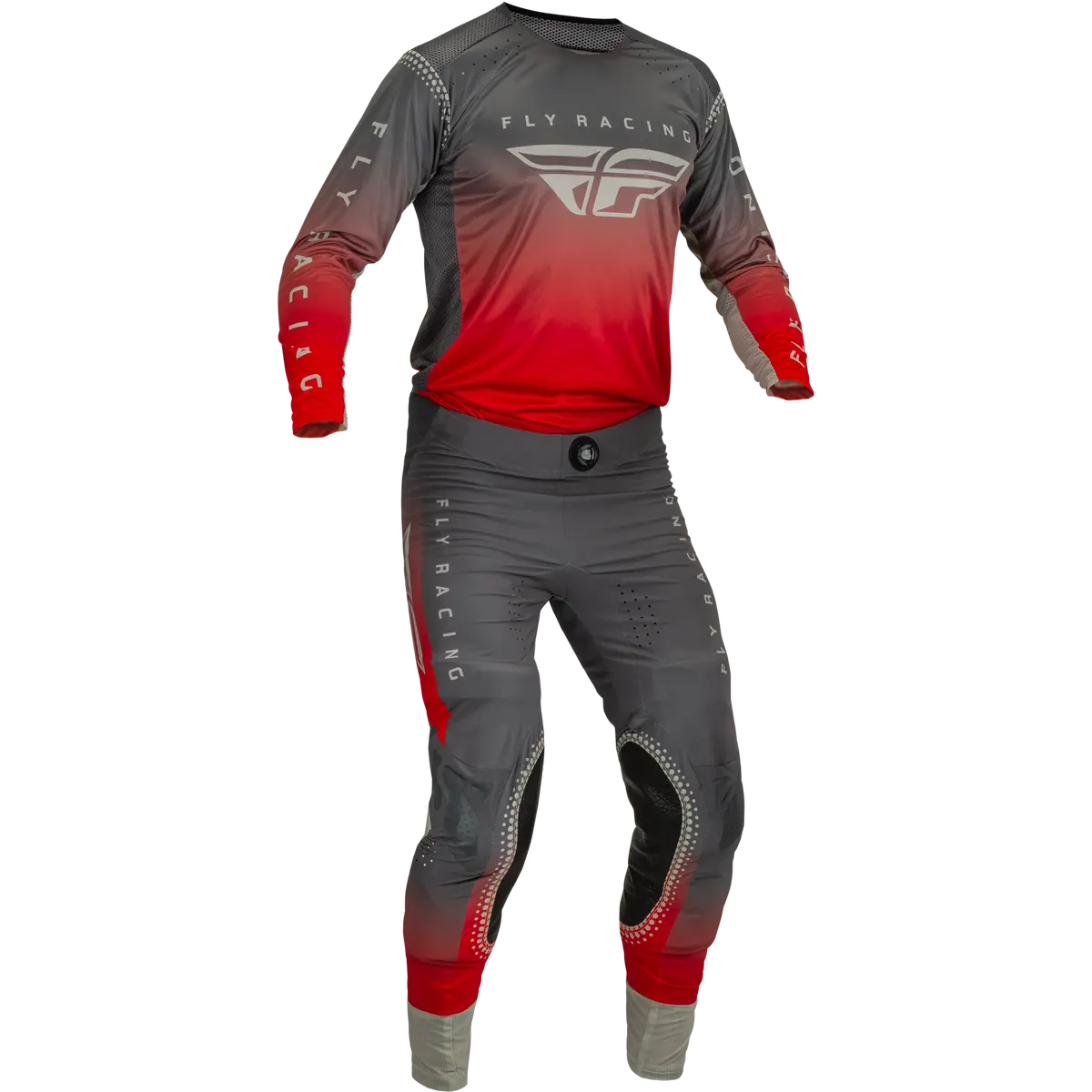 2023 Fly Racing Adult Lite Red/Grey Gear Combo 1