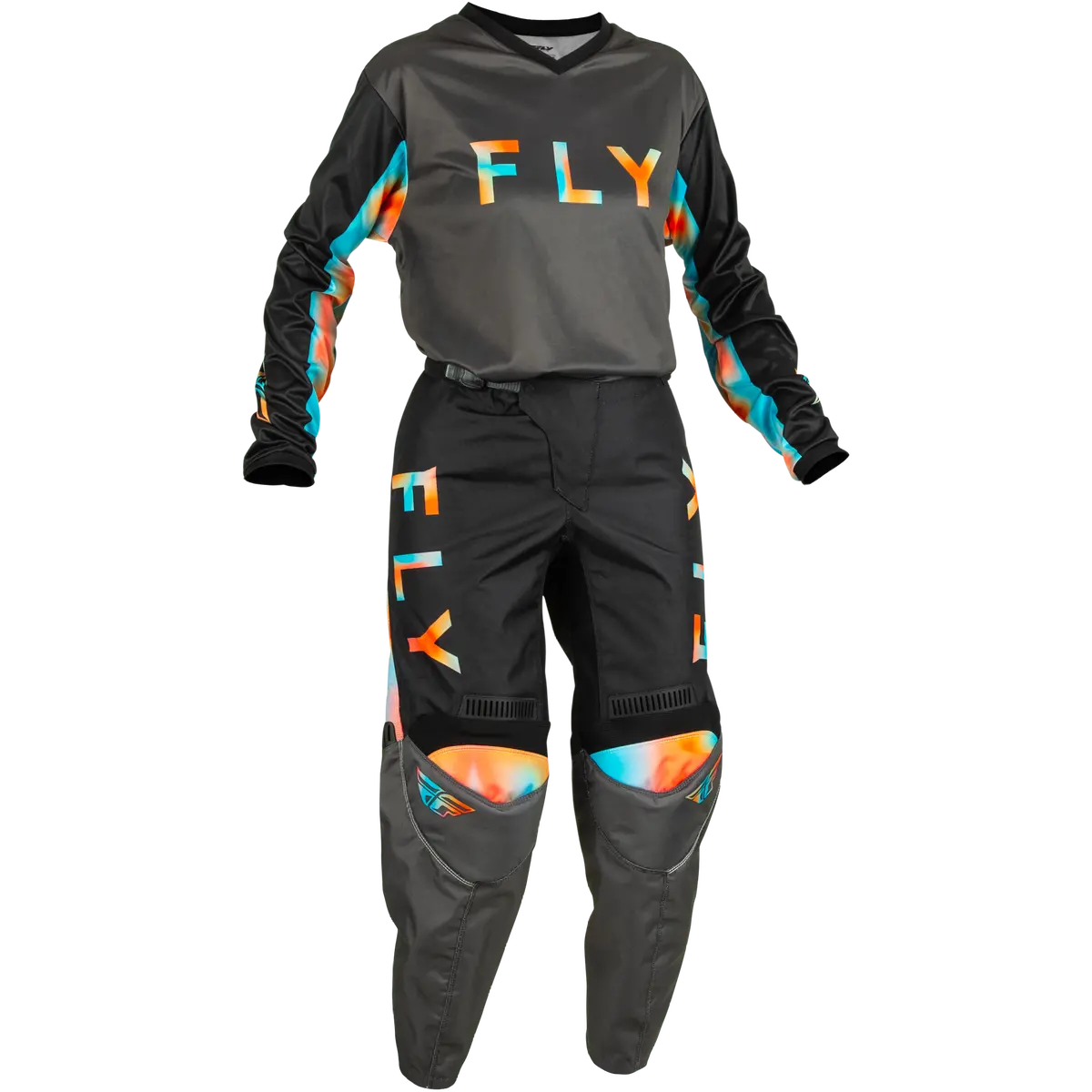 2023 Fly Racing Women's F-16 Grey/Black/Pink Gear Combo 1