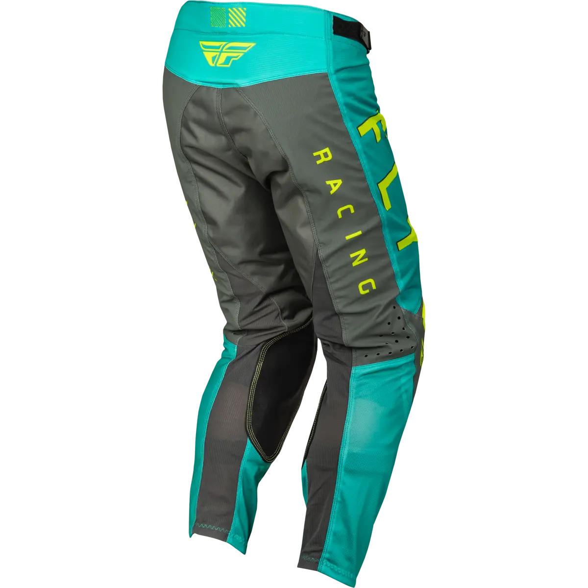 2023.5 Fly Racing Kinetic Mesh Kore Hi-Vis/Teal/Grey Gear Combo - Adult 6