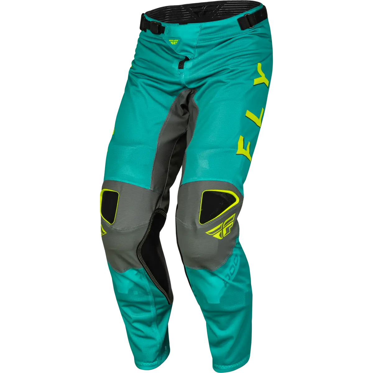 2023.5 Fly Racing Kinetic Mesh Kore Hi-Vis/Teal/Grey Gear Combo - Adult 7