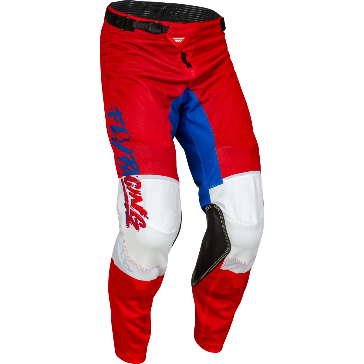 2023.5 Fly Racing Kinetic Mesh Khaos Red/White/Blue Gear Combo - Youth (6-13) 4