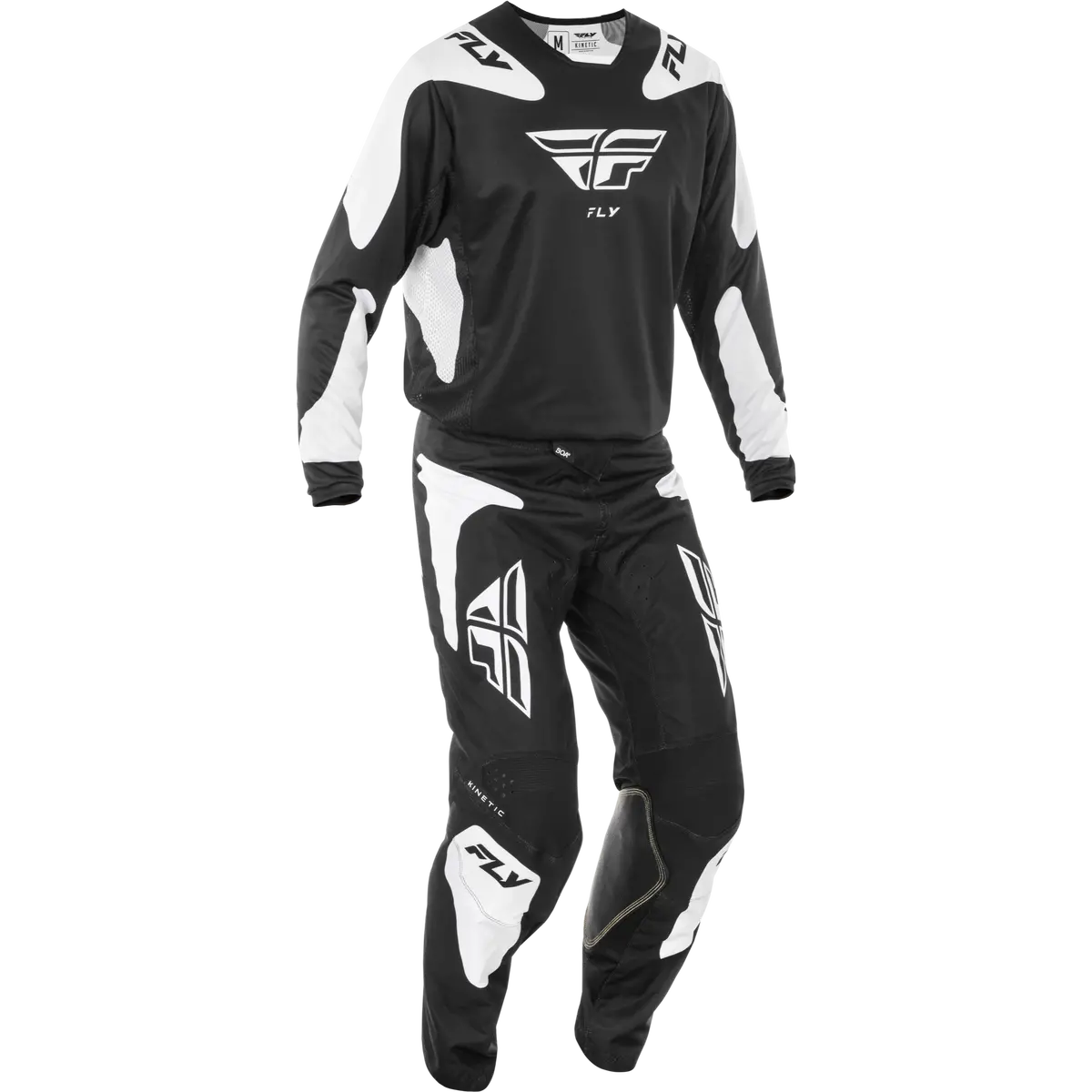 2025 Fly Racing Adult Kinetic Sym Black/White Gear Combo 1
