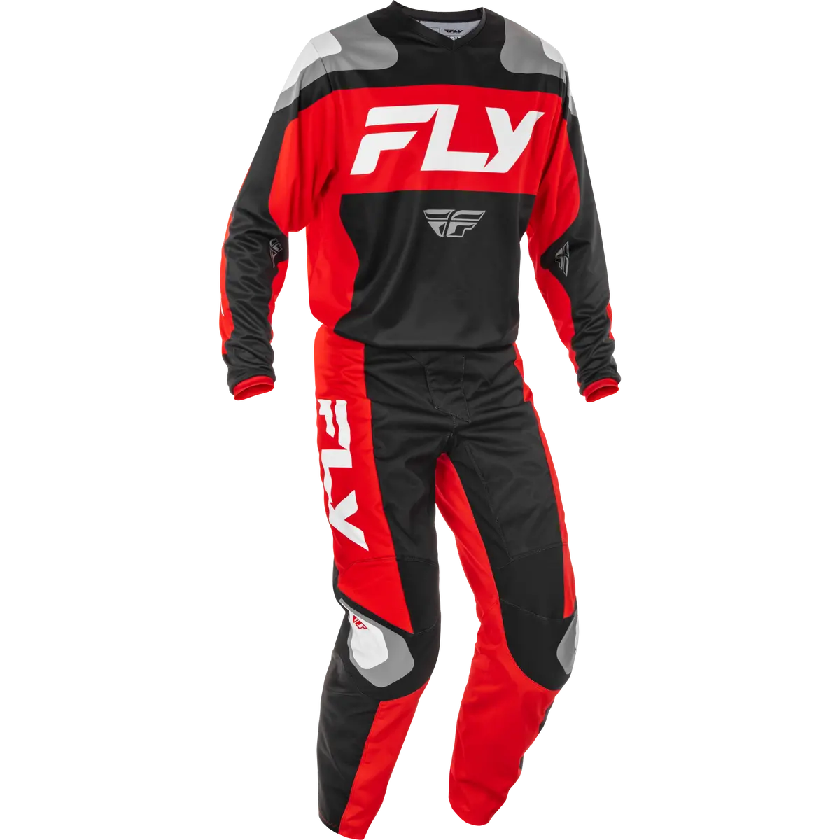 2025 Fly Racing Adult F-16 Black/Red/White Gear Combo 1