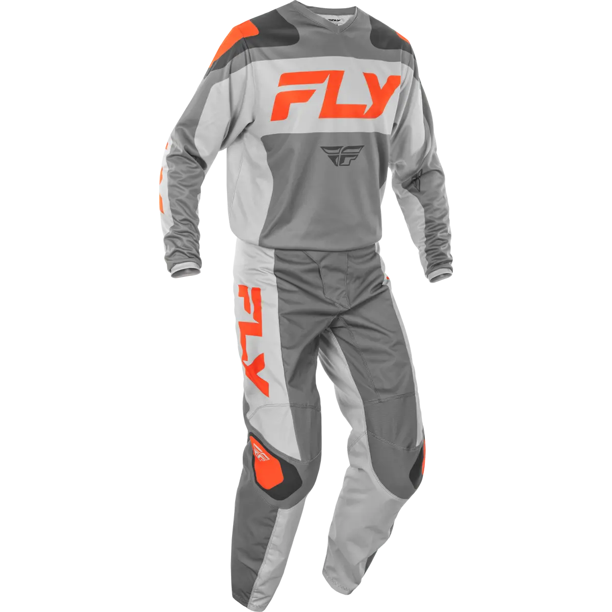2025 Fly Racing Adult F-16 Grey/Orange Gear Combo 1