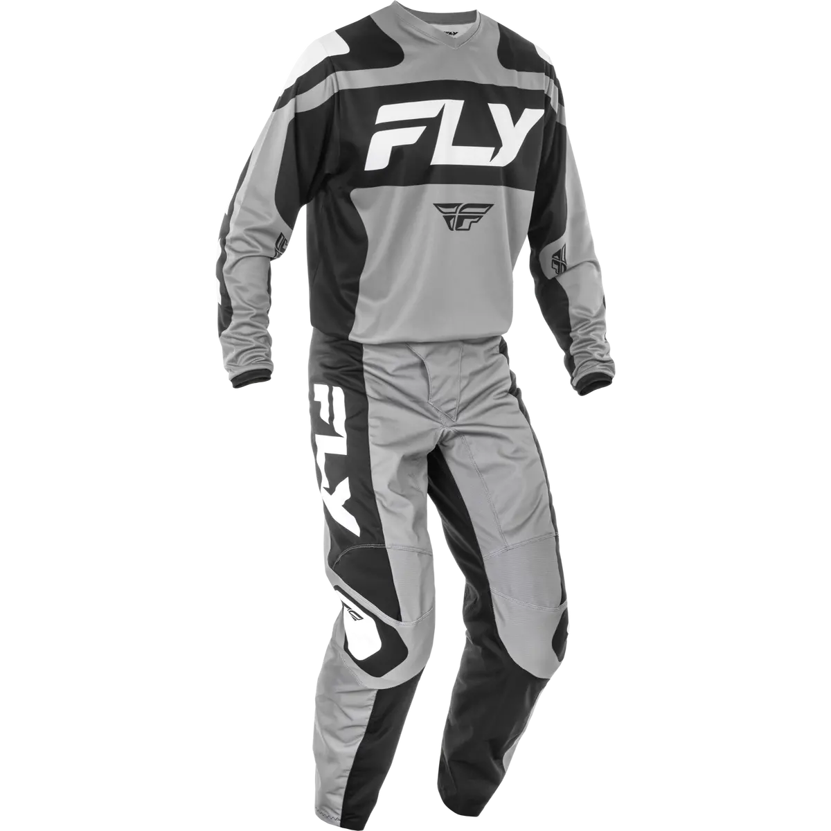 2025 Fly Racing Adult F-16 Grey/Black/White Gear Combo 1