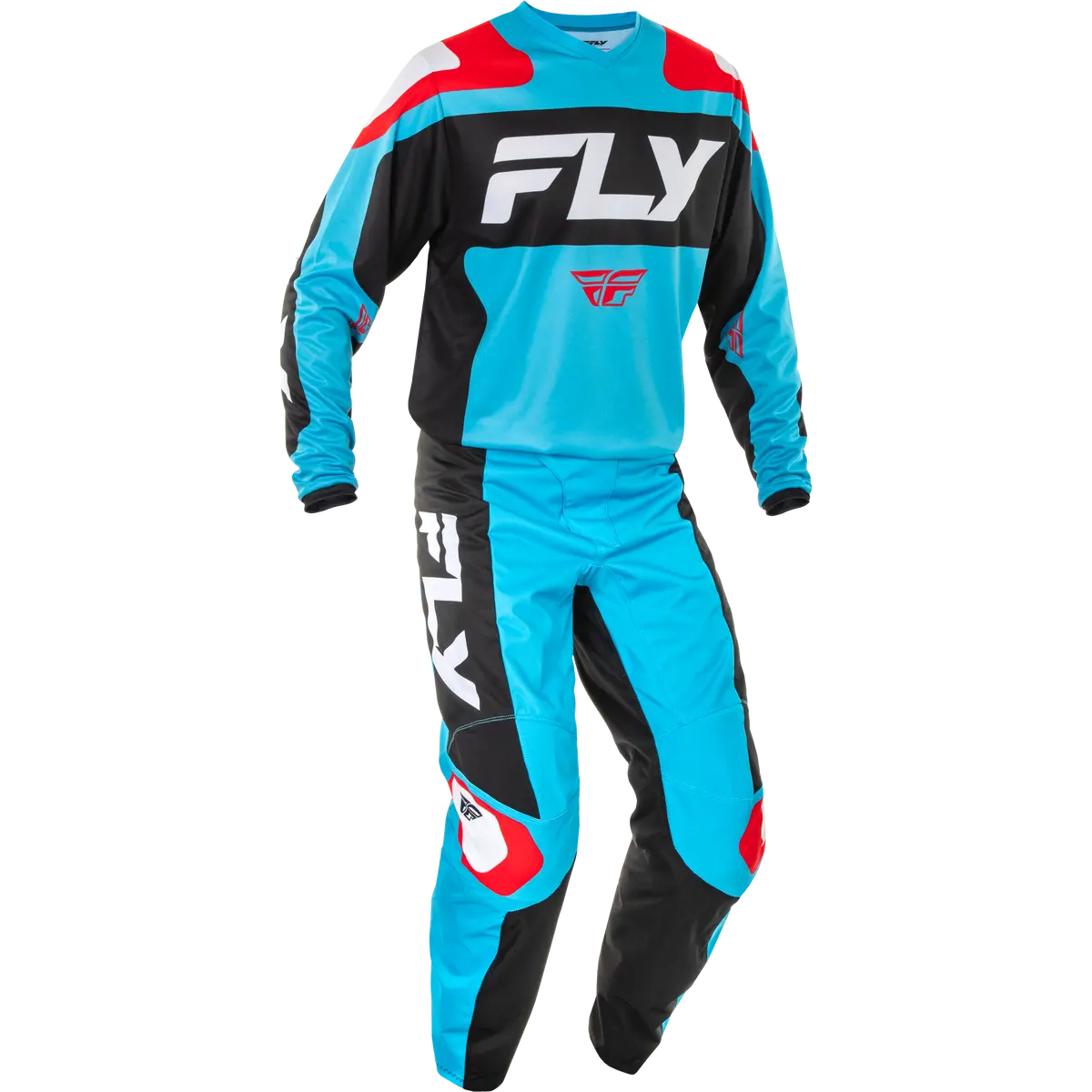 2025 Fly Racing Adult F-16 Cyan/Black/White Gear Combo 1