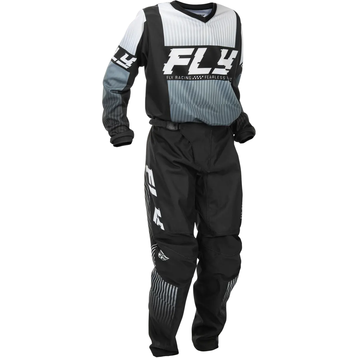 2026 Fly Racing Youth F-16 Gear Combo - Black/White 1