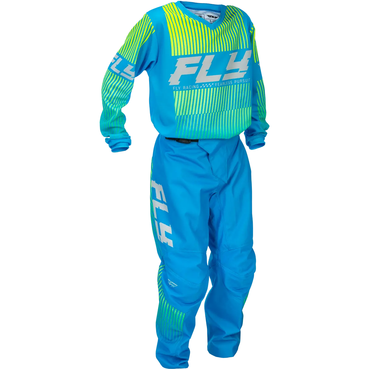 2026 Fly Racing Youth F-16 Gear Combo - Blue/Hi-Vis 1