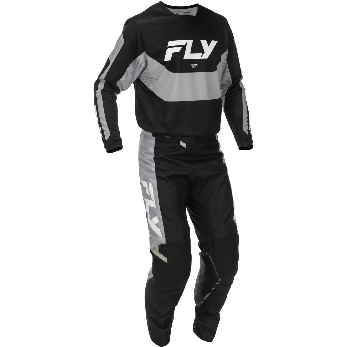 2026 Fly Racing Adult Kinetic Gear Combo - Black/Grey 1