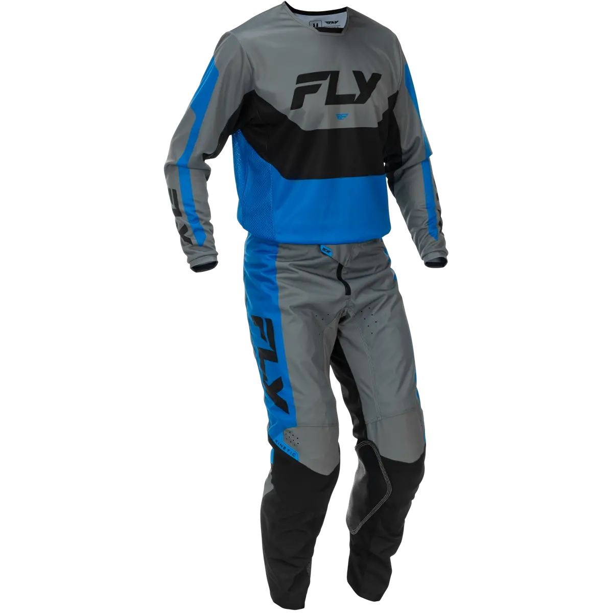 2026 Fly Racing Adult Kinetic Gear Combo - Blue/Grey/Black 1